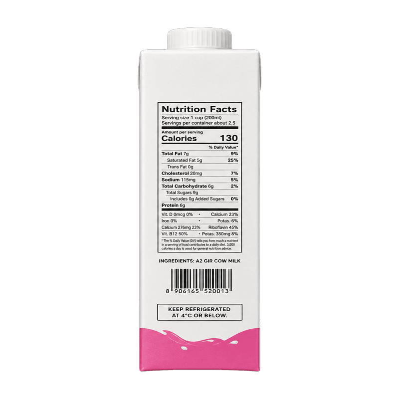 Toned Milk 500ml Carton back