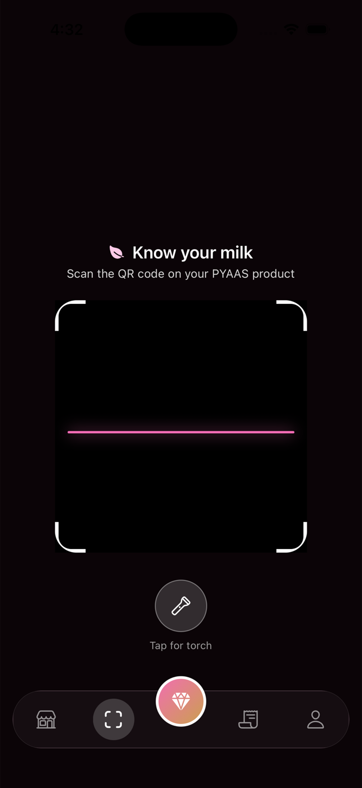 PYAAS app showing the Sri Radha Mohan Dairy Farm record